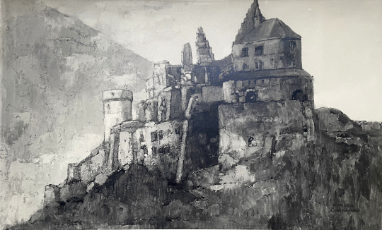 Paul JOUVE (1878-1973) - Chateau de Vianden, Luxembourg. 1936.